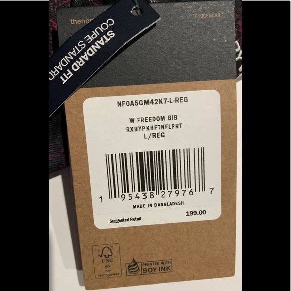 The North Face Freedom Women's Ski Snow Bibs Pants In Black/pink Sz L NWT - Picture 8 of 12